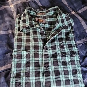 Mens big and tall Foundry teal button up 2XLT